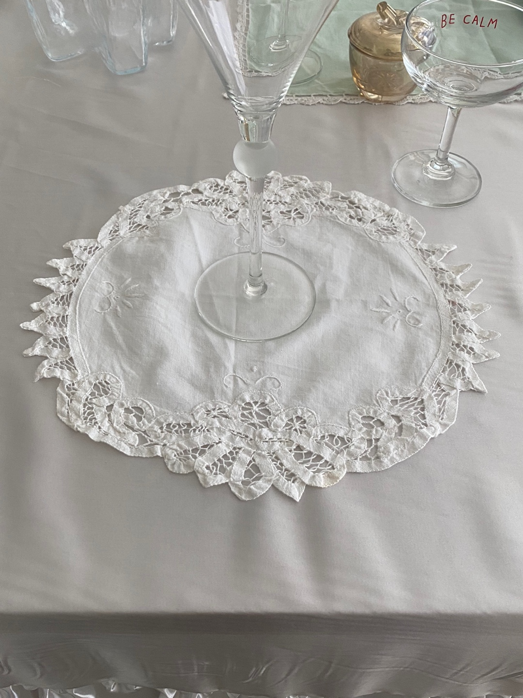 40`S French Antique Linen And Lace